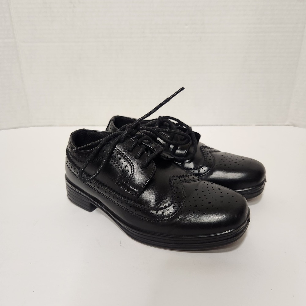 Deer Stags Boys Black Dress‎ Shoes Wingtip Size 11 M
